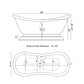 Cambridge Plumbing ADES-PED-NH Acrylic Double Slipper Pedestal Soaking Tub with Continuous Rim (ADES-PED-NH)