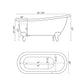 Cambridge Plumbing AST61XL-NH-CP Extra Wide Acrylic Slipper Tub with Polished Chrome Claw Feet (No Faucet Drillings) (AST61XL-NH-CP)