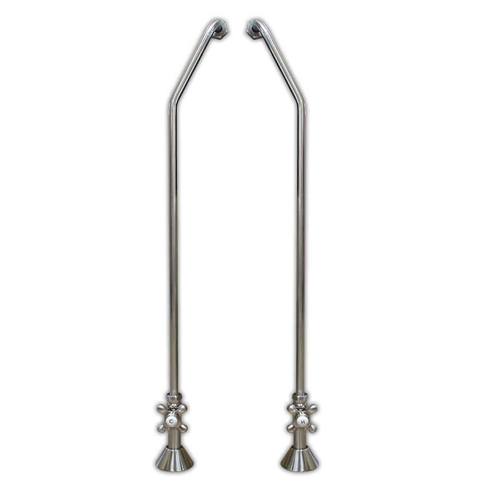 Cambridge Plumbing CAM342-BN Clawfoot Tub Wall Mount Supply Lines-Brushed Nickel (CAM342-BN)