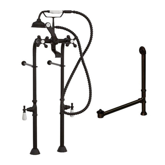 Cambridge Plumbing CAM398463-PKG-ORB Complete Oil Rubbed Bronze Freestanding Plumbing Package for Clawfoot Tub (CAM398463-PKG-ORB)