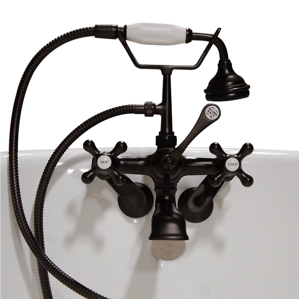 Cambridge Plumbing CAM463BTW-ORB Clawfoot Tub Wall Mount British Telephone Faucet with Hand Held Shower - Oil Rubbed Bronze (CAM463BTW-ORB)