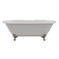 Cambridge Plumbing DE-67-DH-BN Cast Iron Double Ended Clawfoot Tub 67" x 30" with 7" Deck Mount Faucet Drillings and Brushed Nickel Feet (DE-67-DH-BN)