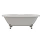 Cambridge Plumbing DE-67-DH-CP Cast Iron Double Ended Clawfoot Tub 67" x 30" with 7" Deck Mount Faucet Drillings and Polished Chrome Feet (DE-67-DH-CP)