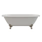 Cambridge Plumbing DE-67-NH-BN Cast Iron Double Ended Clawfoot Tub 67" x 30" with Brushed Nickel Feet (No Faucet Drillings) (DE-67-NH-BN)