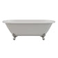 Cambridge Plumbing DE-67-NH-CP Cast Iron Double Ended Clawfoot Tub 67" x 30" with Polished Chrome Feet (No Faucet Drillings) (DE-67-NH-CP)