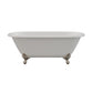 Cambridge Plumbing DE60-150-PKG-BN-NH Cast Iron Double Ended Clawfoot Tub 60" x 30" with Complete Brushed Nickel Modern Freestanding Tub Filler + Hand Held Shower Assembly Plumbing Package (No Faucet Drillings) (DE60-150-PKG-BN-NH)