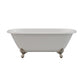 Cambridge Plumbing DE60-398463-PKG-BN-NH Cast Iron Double Ended Clawfoot Tub 60" x 30" with Complete Freestanding British Telephone Faucet + Hand Held Shower, Brushed Nickel Plumbing Package (No Faucet Drillings) (DE60-398463-PKG-BN-NH)