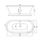 Cambridge Plumbing DE60-PED-NH Cast Iron Double Ended Tub 60" x 30" (No Faucet Drillings) (DE60-PED-NH)