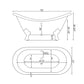 Cambridge Plumbing DES-150-PKG-BN-NH Cast Iron Double Ended Slipper Tub 71" x 30"with Complete Brushed Nickel Modern Freestanding Tub Filler + Hand Held Shower Assembly Plumbing Package (No Faucet Drillings) (DES-150-PKG-BN-NH)