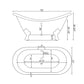 Cambridge Plumbing DES-463D-2-PKG-BN-7DH Cast Iron Double Ended Slipper Tub 71" x 30" with 7" Deck Mount Faucet Drillings, and Complete Brushed Nickel Plumbing Package (DES-463D-2-PKG-BN-7DH)