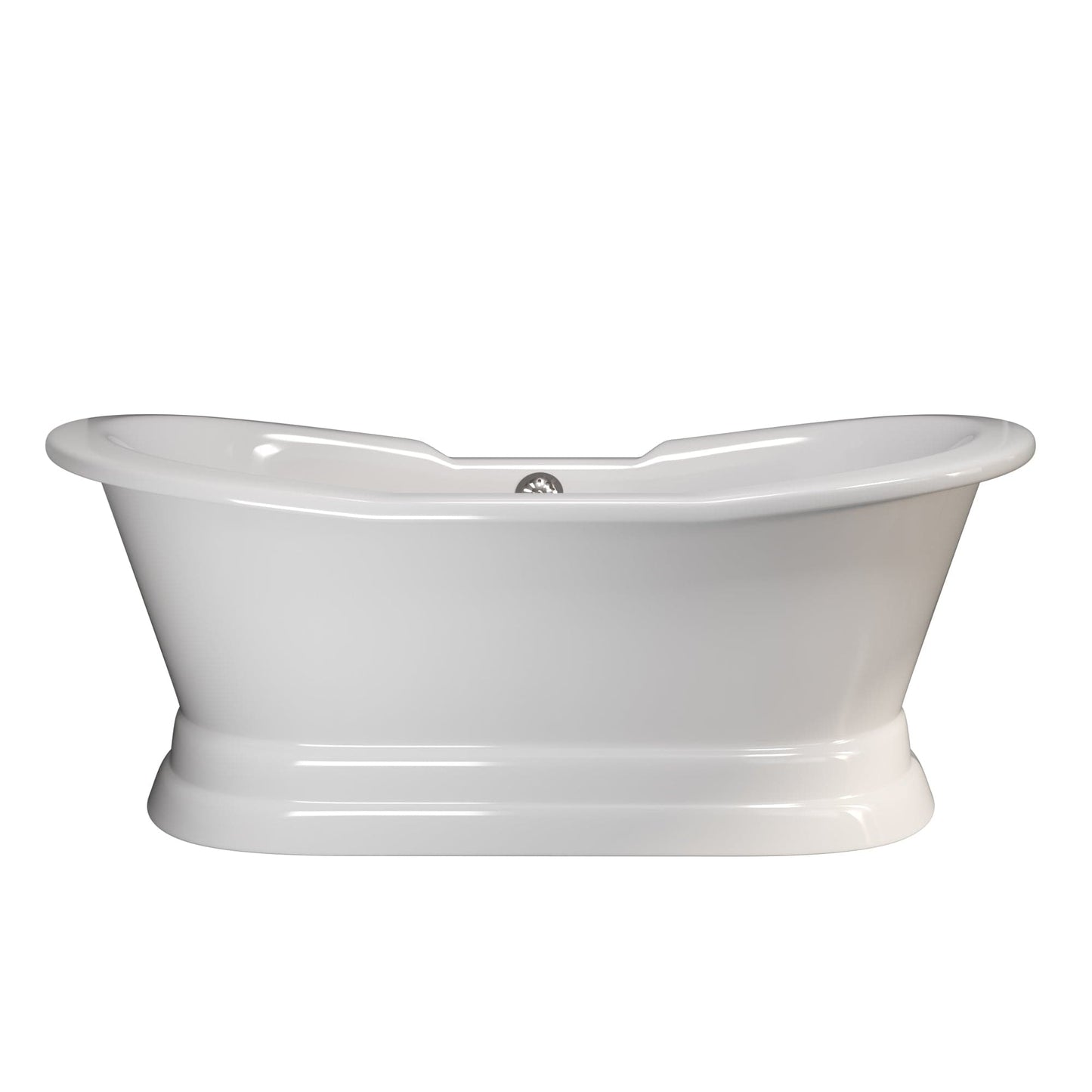 Cambridge Plumbing DES-PED-DH Cast Iron Double Ended Slipper Tub 71" x 30" with 7" Deck Mount Faucet Drillings (DES-PED-DH)