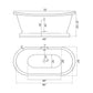 Cambridge Plumbing DES-PED-DH Cast Iron Double Ended Slipper Tub 71" x 30" with 7" Deck Mount Faucet Drillings (DES-PED-DH)