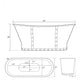 Cambridge Plumbing DES67-PED-NH Cast Iron Double Slipper Skirted Bathtub 27"D x 67"L x 28"H (DES67-PED-NH)