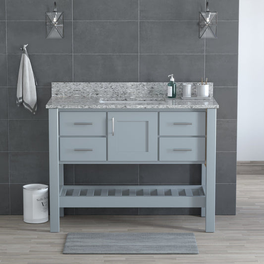 Cambridge Plumbing P48G-PEPPER USA Patriot 48" Gray Bathroom Vanity - Pepper Counter (P48G-PEPPER)