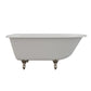 Cambridge Plumbing RR55-DH-BN Cast Iron Rolled Rim Clawfoot Tub 55" x 30" with 7" Deck Mount Faucet Drillings, and Brushed Nickel Feet (RR55-DH-BN)