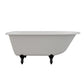 Cambridge Plumbing RR55-DH-ORB Cast Iron Rolled Rim Clawfoot Tub 55" x 30" with 7" Deck Mount Faucet Drillings, and Oil Rubbed Bronze Feet (RR55-DH-ORB)