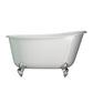 Cambridge Plumbing SWED54-150-PKG-BN-NH Cast Iron Swedish Slipper Tub 54" x 30" with Complete Brushed Nickel Modern Freestanding Tub Filler with Hand Held Shower Assembly Plumbing Package (No Faucet Drillings) (SWED54-150-PKG-BN-NH)