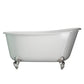 Cambridge Plumbing SWED58-398463-PKG-BN-NH Cast Iron Swedish Slipper Tub 58" x 30" with Complete Brushed Nickel Plumbing Package (No Faucet Drillings) (SWED58-398463-PKG-BN-NH)