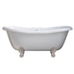 Cambridge Plumbing USA-ADES-DH-BN USA Quality 68" Clawfoot Double Slipper Tub with Deck Mount Faucet Holes and Brushed Nickel Feet (USA-ADES-DH-BN)