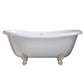 Cambridge Plumbing USA-ADES-NH-BN USA Quality 68" Clawfoot Double Slipper Tub with Contiuous Rim and Brushed Nickel Feet (USA-ADES-NH-BN)