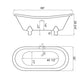 Cambridge Plumbing USA-ADES-NH-BN USA Quality 68" Clawfoot Double Slipper Tub with Contiuous Rim and Brushed Nickel Feet (USA-ADES-NH-BN)