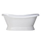 Cambridge Plumbing USA-ADES-PED-NH USA Quality 68" Double Slipper Pedestal Tub with Deck Mount Faucet Holes (USA-ADES-PED-NH)