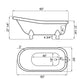 Cambridge Plumbing USA-AST60-DH-BN USA Quality 60" Clawfoot Slipper Tub with Deck Mount Faucet Holes and Brushed Nickel Feet (USA-AST60-DH-BN)