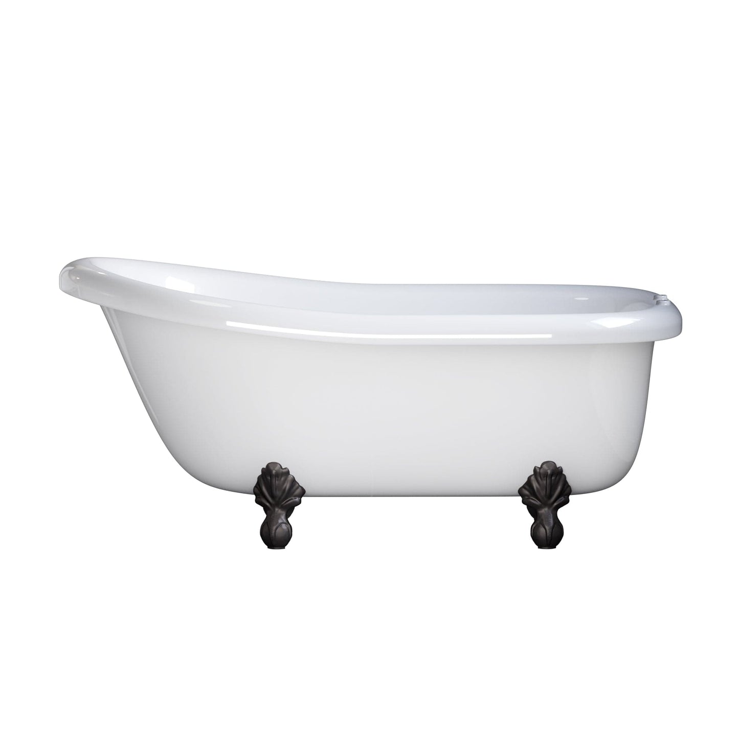 Cambridge Plumbing USA-AST60-DH-ORB USA Quality 60" Clawfoot Slipper Tub with Deck Mount Faucet Holes and Oil Rubbed Bronze Feet (USA-AST60-DH-ORB)