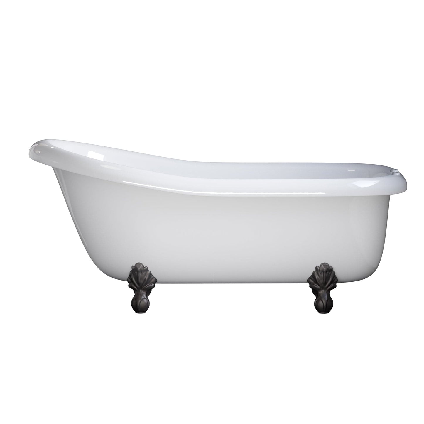 Cambridge Plumbing USA-AST66-DH-ORB USA Quality 66" Clawfoot Slipper Tub with Deck Mount Faucet Holes and Oil Rubbed Bronze Feet (USA-AST66-DH-ORB)