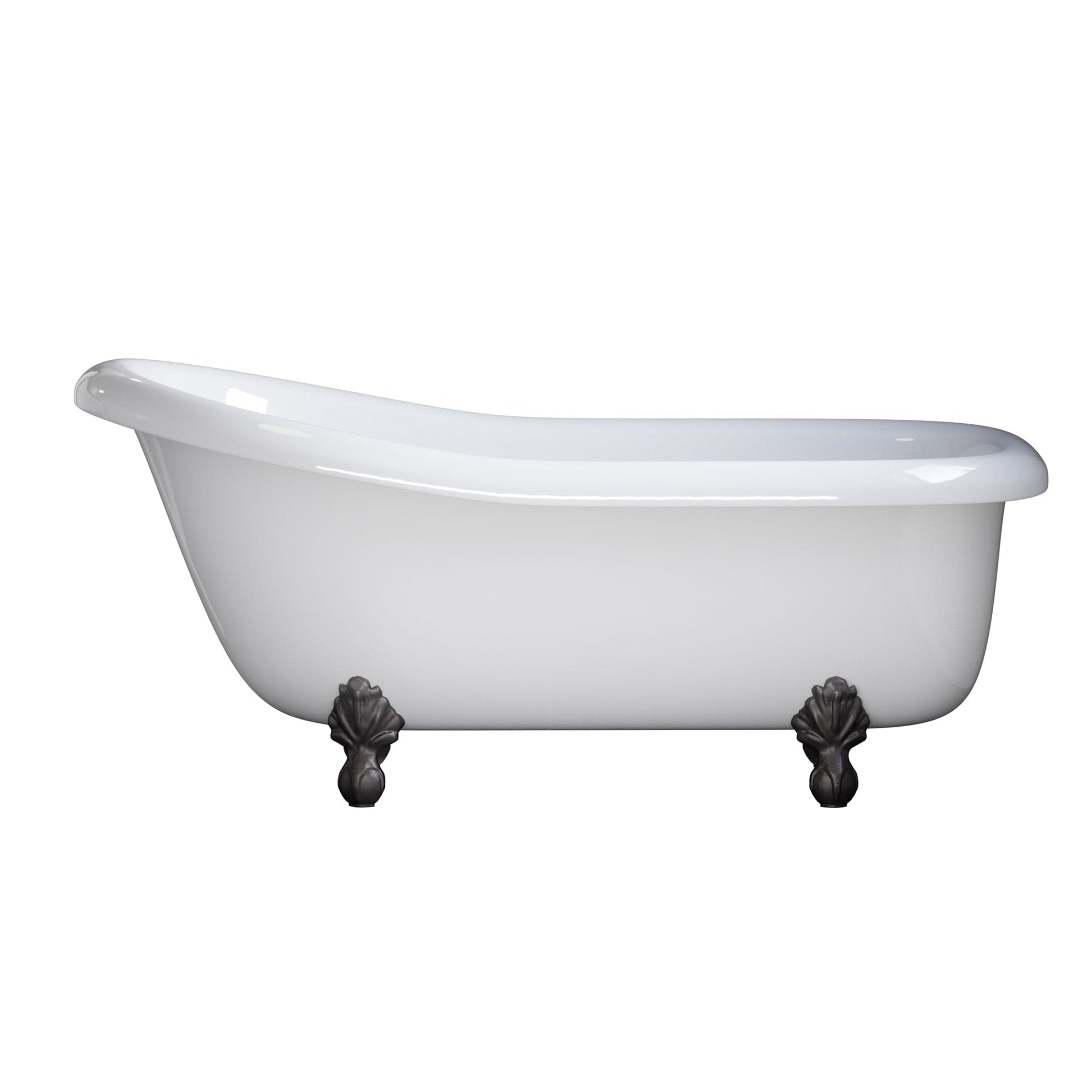 Cambridge Plumbing USA-AST66-NH-ORB USA Quality 66" Clawfoot Slipper Tub with Contiuous Rim and Oil Rubbed Bronze Feet (USA-AST66-NH-ORB)