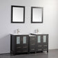 60 Inch Double Sink Bathroom Vanity in Espresso with Ceramic Countertop - Vanity Art VA3024-60E