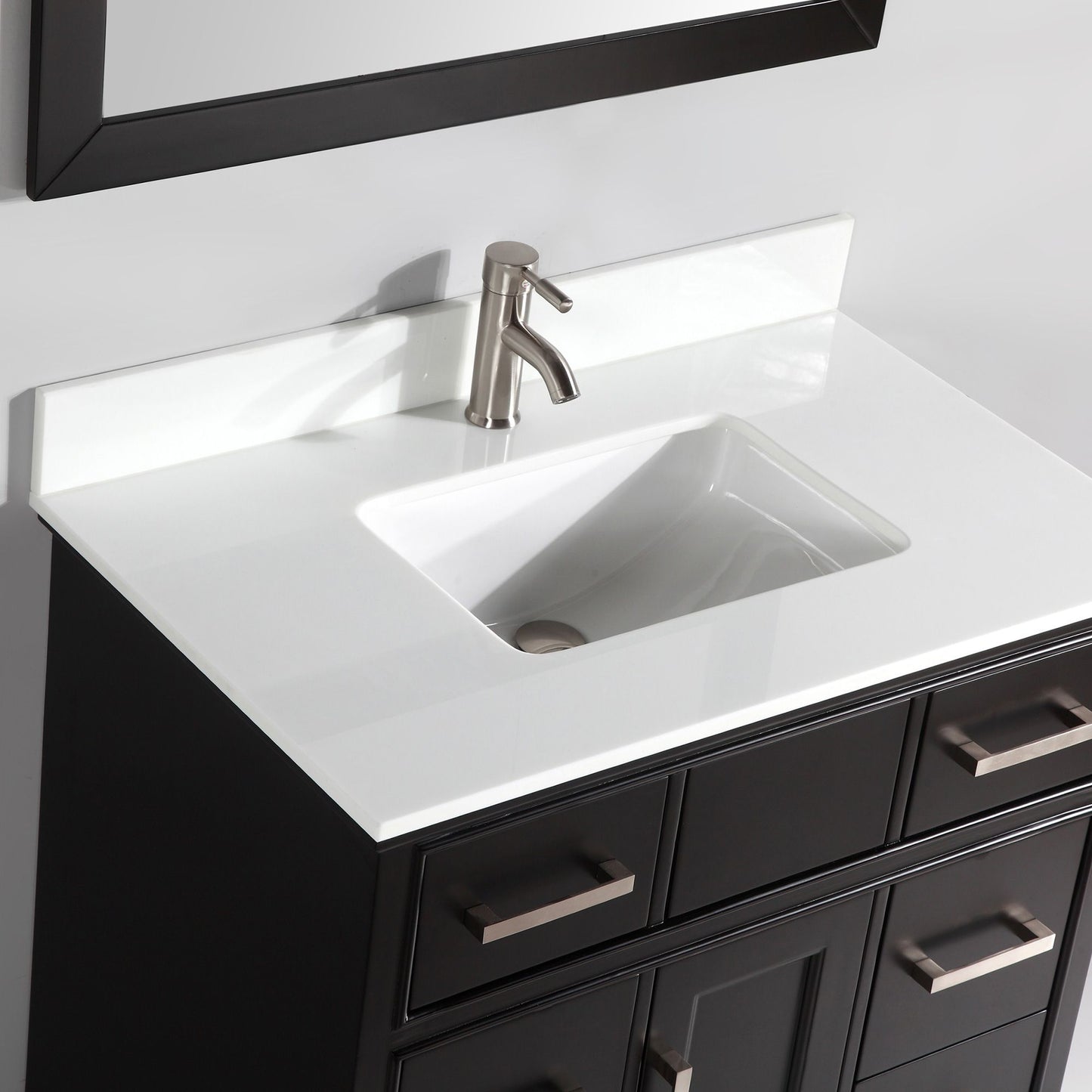 36 Inch Single Sink Bathroom Vanity in Espresso with White Marble Countertop - Vanity Art VA1036E