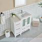 36 Inch Single Sink Bathroom Vanity in White with Ceramic Countertop - Vanity Art VA3024-36W