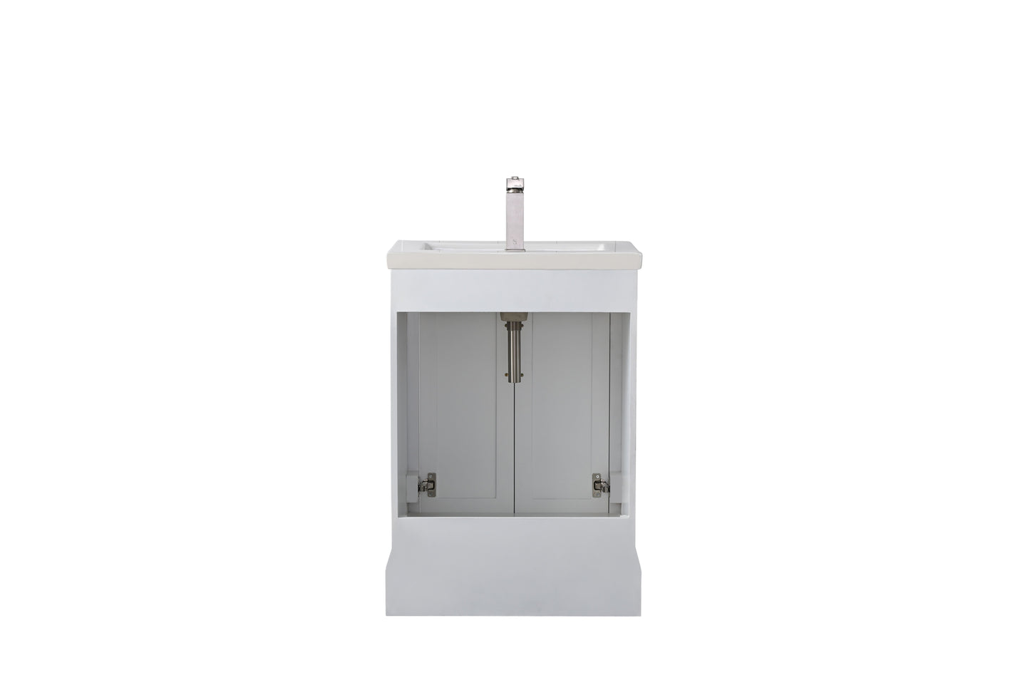 24 Inch Single Sink Bathroom Vanity in White with Ceramic Sink and Countertop - Vanity Art VA5024-W