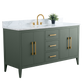 60 Inch Single Sink Bathroom Vanity in Vintage Green with Marble Countertop - Vanity Art VA9060-SVG