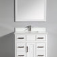 36 Inch Single Sink Bathroom Vanity in White with White Marble Countertop - Vanity Art VA1036W