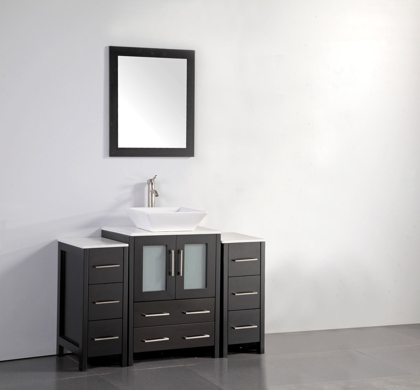 48 Inch Single Sink Bathroom Vanity in Espresso with Marble Countertop - Vanity Art VA3124-48E