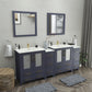 84 Inch Double Sink Bathroom Vanity in Blue with Ceramic Countertop - Vanity Art VA3030-84B