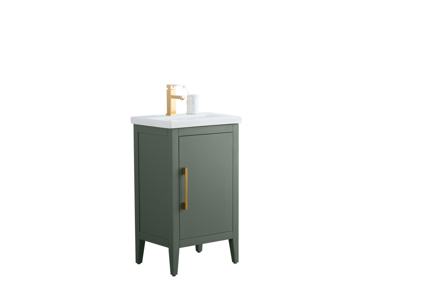 20 Inch Single Sink Bathroom Vanity in Vintage Green with Ceramic Top - Vanity Art VA9020-VG