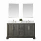 60 Inch Double Sink Bathroom Vanity in Gray with Marble Countertop & Backsplash - Vanity Art VA5060-DSG