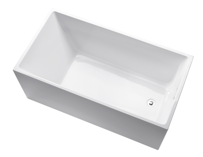 47 Inch Freestanding White Acrylic Bathtub with Overflow And Pop-Up Drain - Vanity Art VA6816B-XS