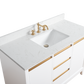 48 Inch Single Sink Bathroom Vanity in White with Marble Countertop - Vanity Art VA8048-W