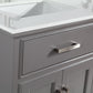 60 Inch Double Sink Bathroom Vanity in Gray with White Marble Countertop - Vanity Art VA1060DG