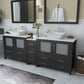 84 Inch Double Sink Bathroom Vanity in Espresso with Marble Countertop - Vanity Art VA3136-84E