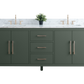 72 Inch Double Sink Bathroom Vanity in Vintage Green with Marble Countertop - Vanity Art VA9072-DVG