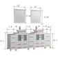 84 Inch Double Sink Bathroom Vanity in White with Marble Countertop - Vanity Art VA3124-84W