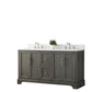 60 Inch Double Sink Bathroom Vanity in Gray with Marble Countertop & Backsplash - Vanity Art VA5060-DSG