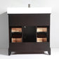 36 Inch Single Sink Bathroom Vanity in Espresso with White Marble Countertop - Vanity Art VA1036E