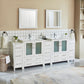 96 Inch Double Sink Bathroom Vanity in White with Ceramic Countertop - Vanity Art VA3030-96W