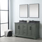 54 Inch Double Sink Bathroom Vanity in Vintage Green with Marble Countertop & Backsplash - Vanity Art VA5054-VG